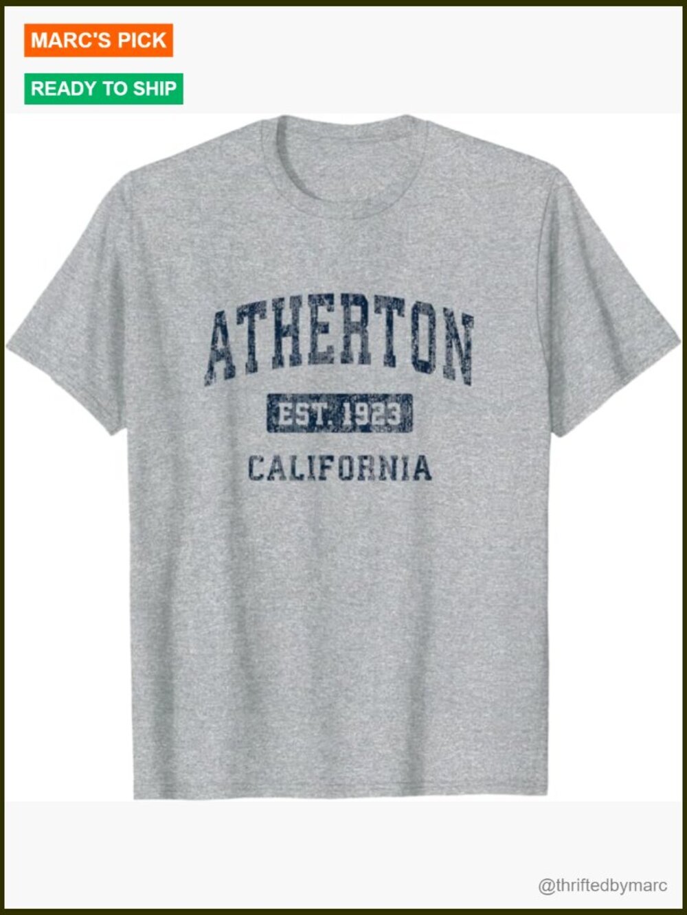 Vintage Athletic Design Distressed T-Shirt Classic Fit Lightweight